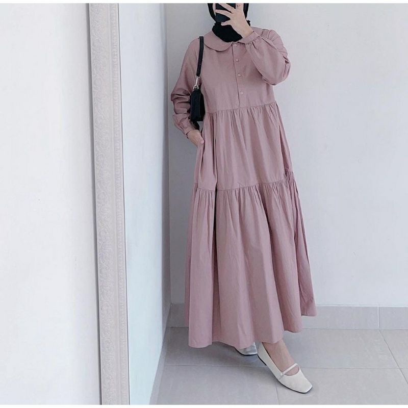 BEFAST - ZEC OOTD Wanita Gamis AGYA / Gamis Maxi Monila / Dress Gamis Muslimah / LongDRess Wanita / Dress Jumbo Polos / Fashion Wanita Muslimah Casual / Dress Maxy Lengan Panjang / Keluran Terbaru