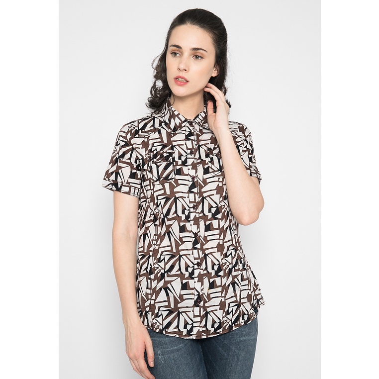 LGS - Kemeja Wanita - Lengan Pendek - Motif Abstrak - Warna Kombinasi - LSH.382.O1121.372.C