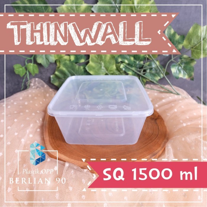 Box Plastik Besar 1500 ml + Tutup Thinwall Besar 1500ml Wadah Plastik Food Container