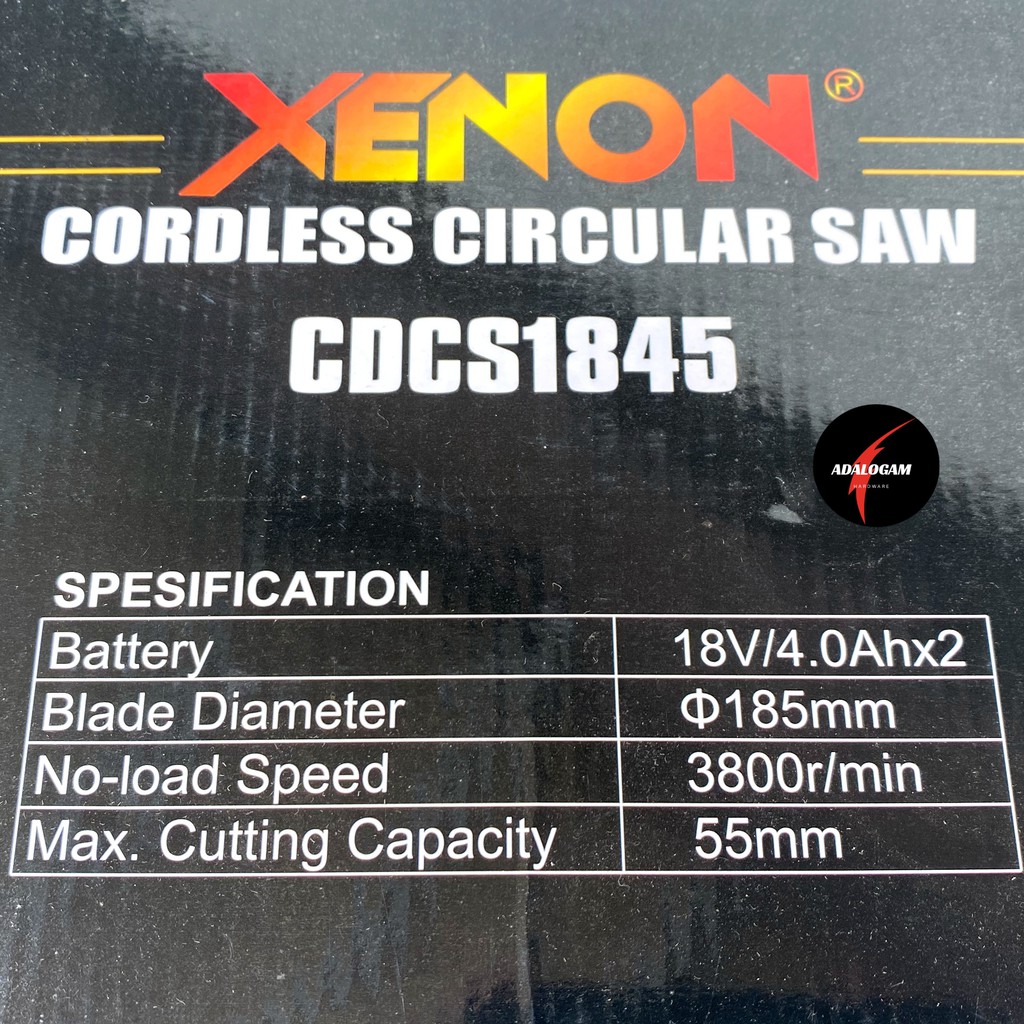 XENON CDCS1845 Circular Saw Cordless Baterai Mesin Potong Kayu 7 Inch