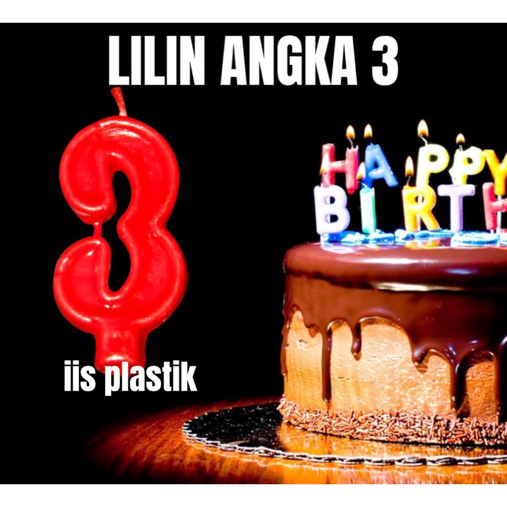 Lilin angka merah / Lilin kue ulang tahun party angka 0-9 /pcs