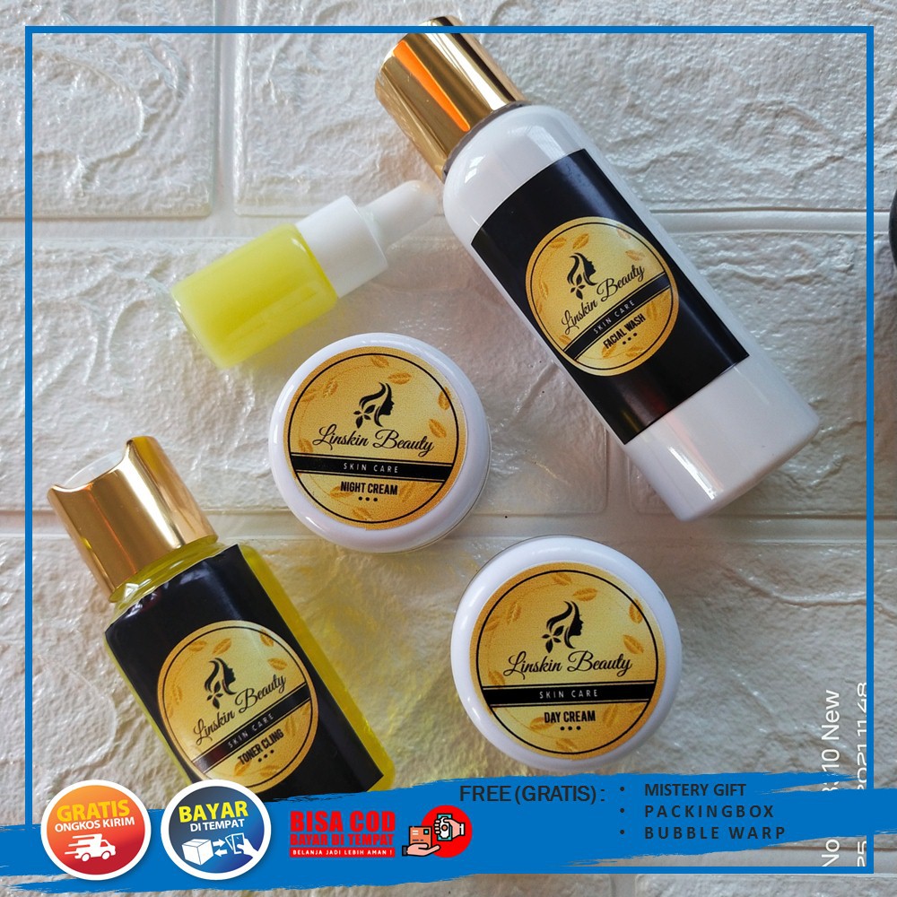 Linskin beauty skincare Paket Komplit Perawatan Cream Pemutih Wajah Glowing