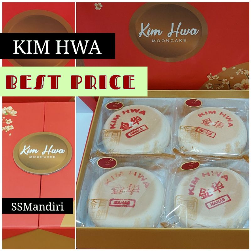 Tiong Ciu Pia / Mooncake / Kue Bulan Kimhwa / Kim Hwa Perkotak Kulit Putih
