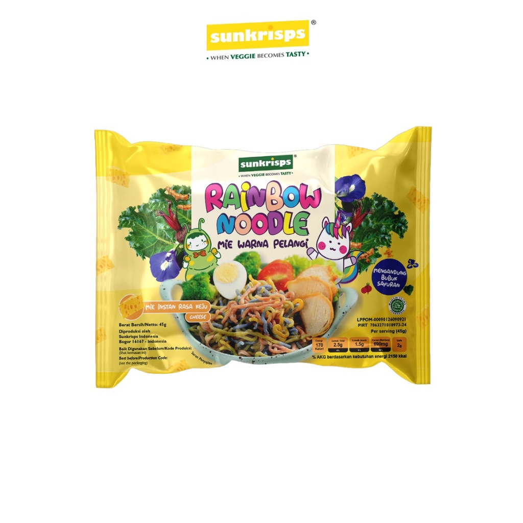 Sunkrisps Rainbow Noodle | Mie Sehat Pelangi Rasa Keju