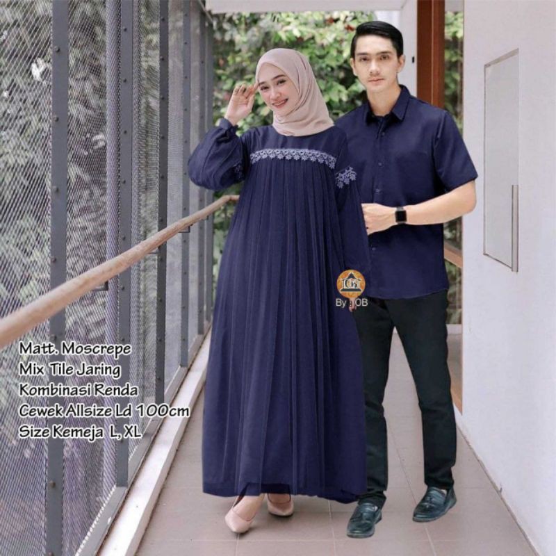 BAJU COUPLE MUSLIM LEBARAN SYAQILA TERBARU MODERN EID RAYA SERIES WANITA