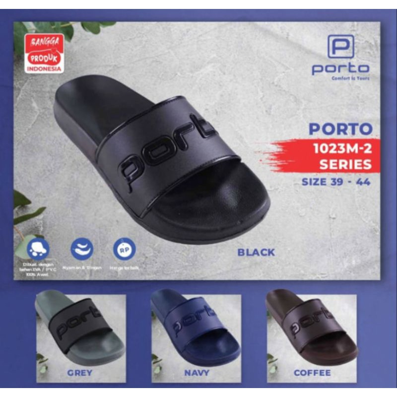PORTO 1023 M-2 (39-44)SANDAL SELOP KARET PRIA/SANDAL SELOP PORTO