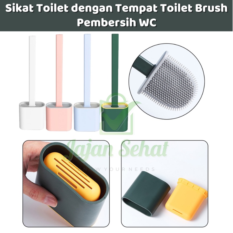 Sikat Toilet dengan Tempat Toilet Brush Pembersih WC