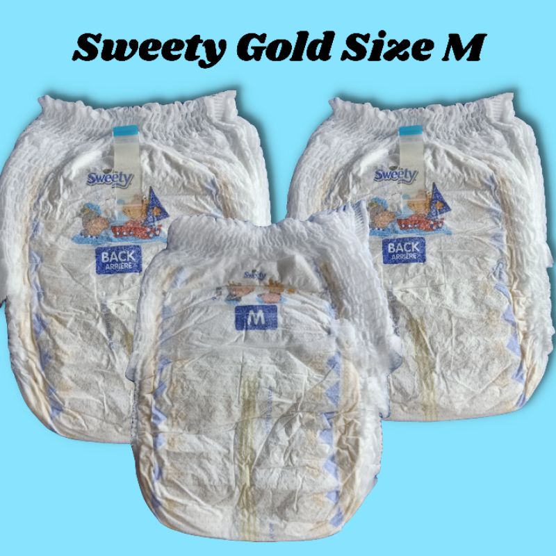 Popok Non Kemasan Sweety Gold size S, M, L,xl,xxl isi 10 pcs