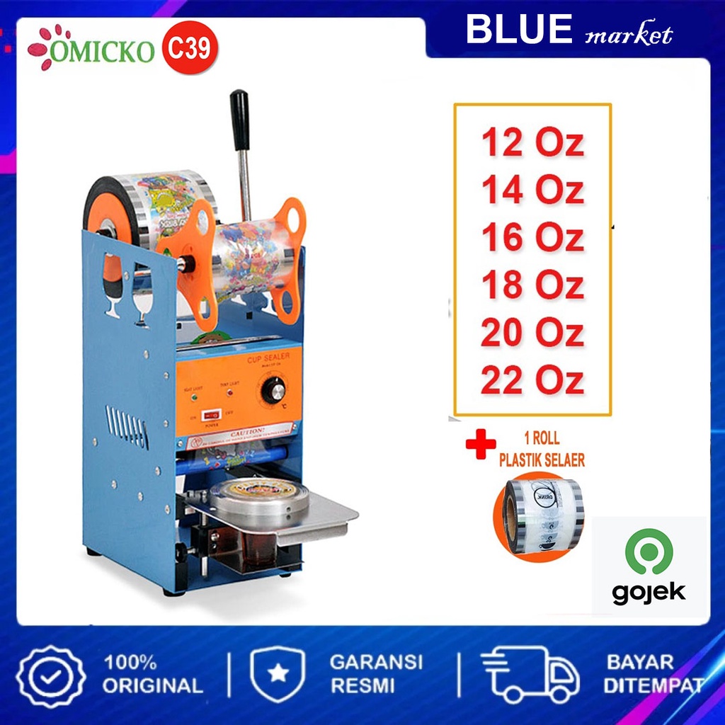 PROMO Cup Sealer Mesin Press Gelas C39 untuk Ukuran Gelas 12 - 22 Oz + Lid