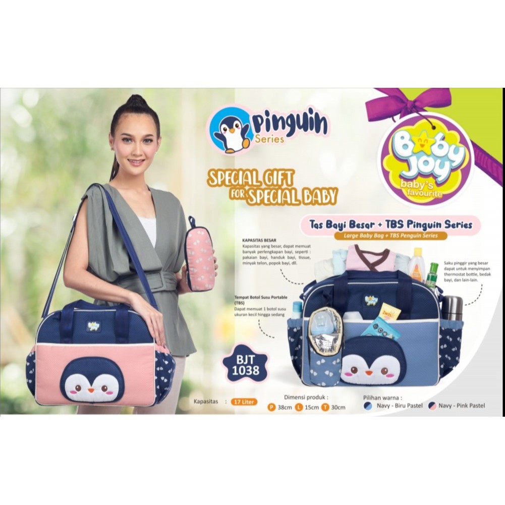 Baby Joy Tas Bayi Besar + Tabung Botol Susu Pinguin Series - BJT 1038