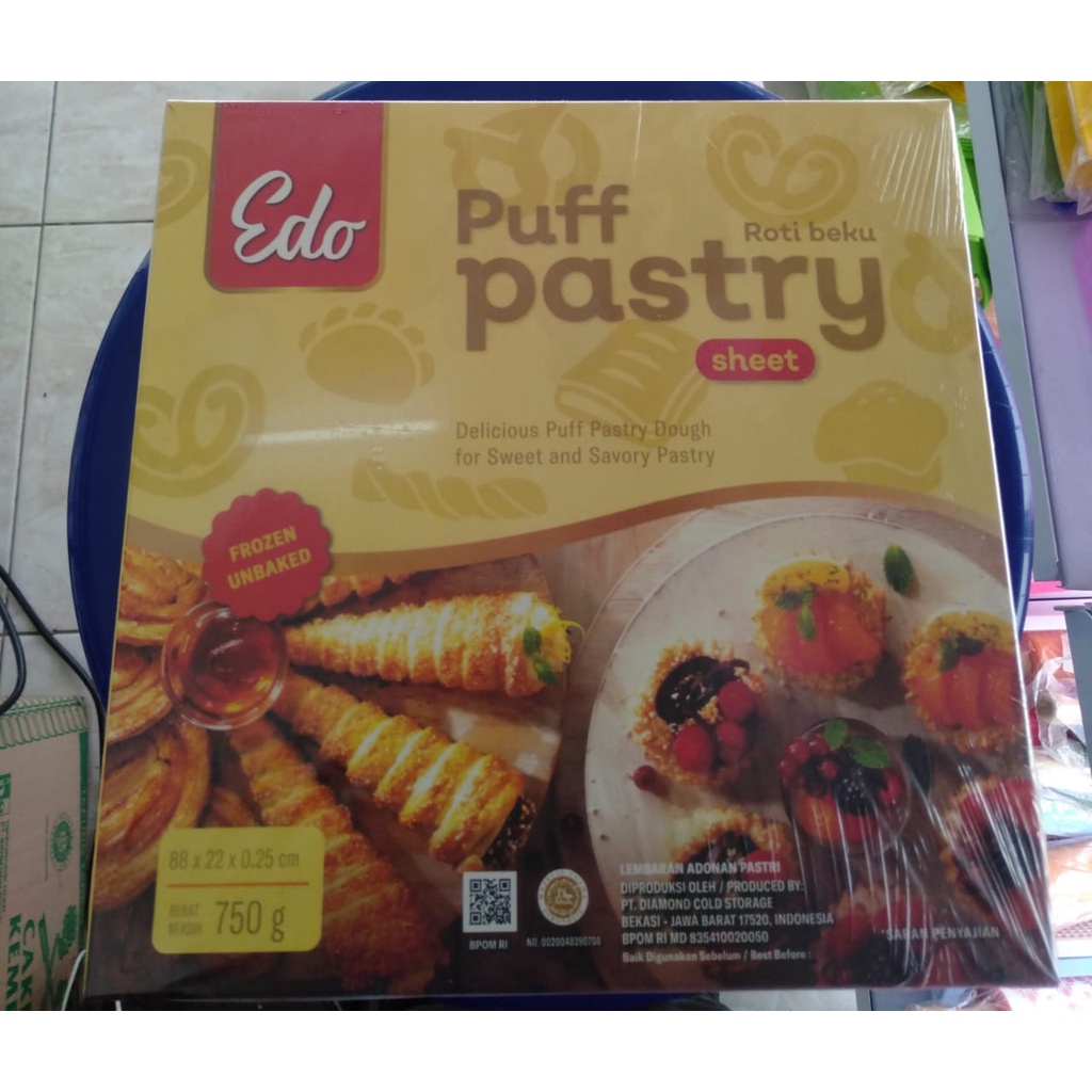 

EDO PUFF PASTRY SHEET 750 GR 1 KARTON ISI 12