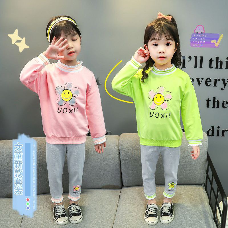 Promo !! One set baju anak cewek cutie / setelan flower voxi smile import  uk 1-2th