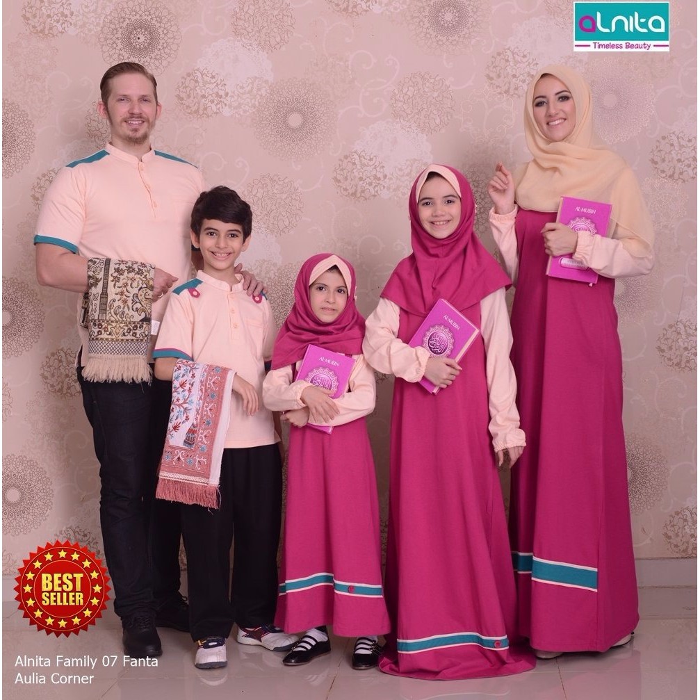 GROSIR TERMURAH Baju Seragam Keluarga Alnita Baju Sarimbit Lebaran 07 Fanta
