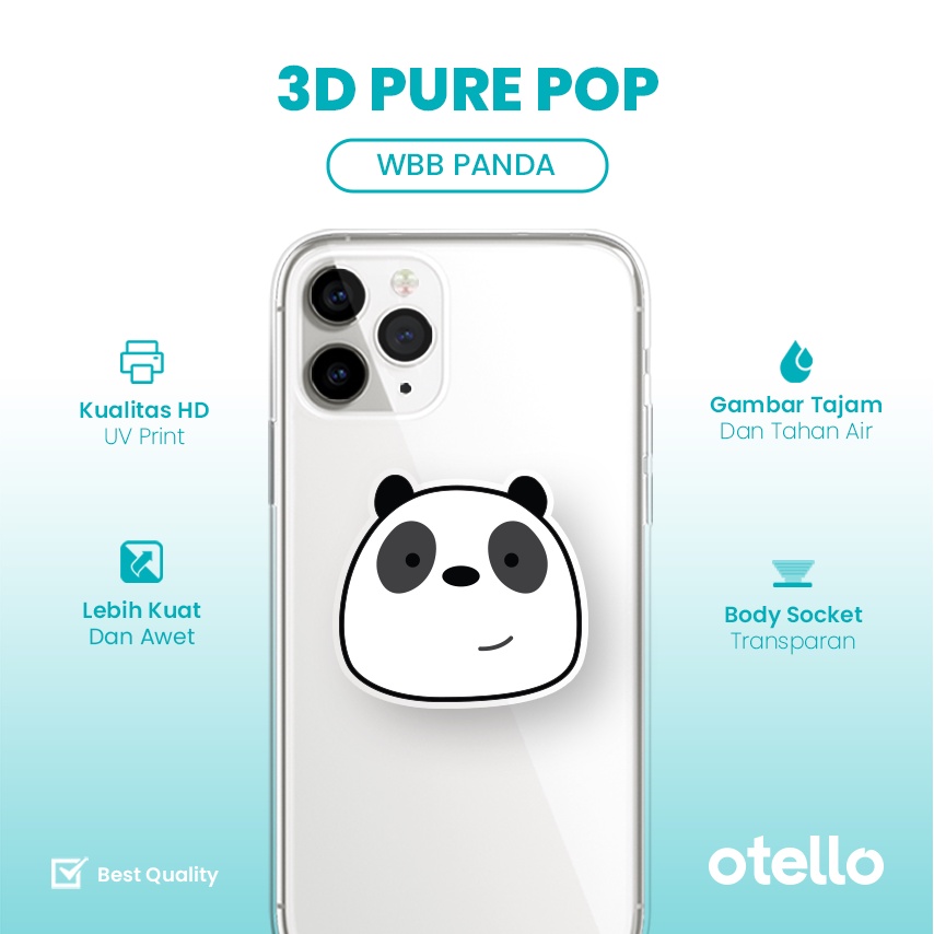 Otello Griptok We Bare Bears WBB Akrilik Phone Grip Pop Stand Socket Acrylic HP Karakter Lucu