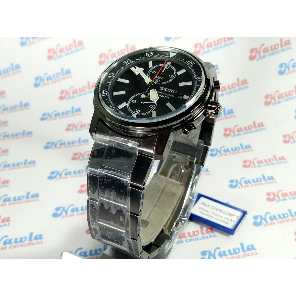 Seiko Marine Sports SNN229P1 Chrono Full Black | Jam Pria SNN229