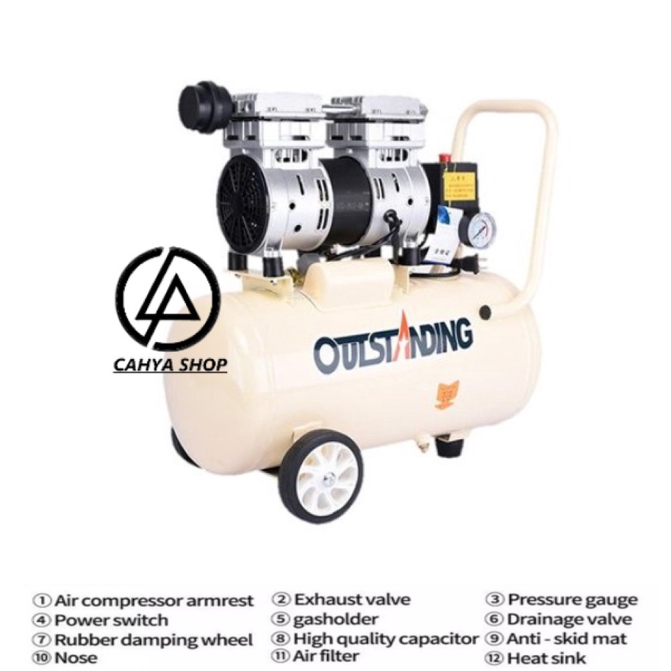 KOMPRESOR UDARA  AIR COMPRESSOR OUTSTANDING 30L SILENT TANPA OLI