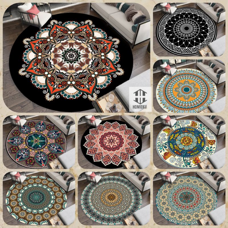 Karpet Bulat Minimalis Cantik Bohemian Turki Mewah