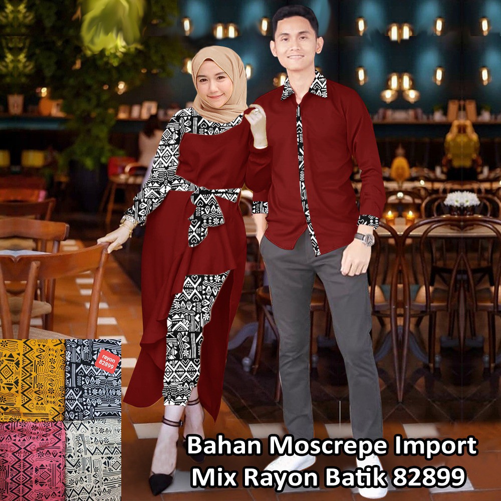  Couple  Belaluna Batik  3in1 Set Baju  Couple  Beavo Atasan 