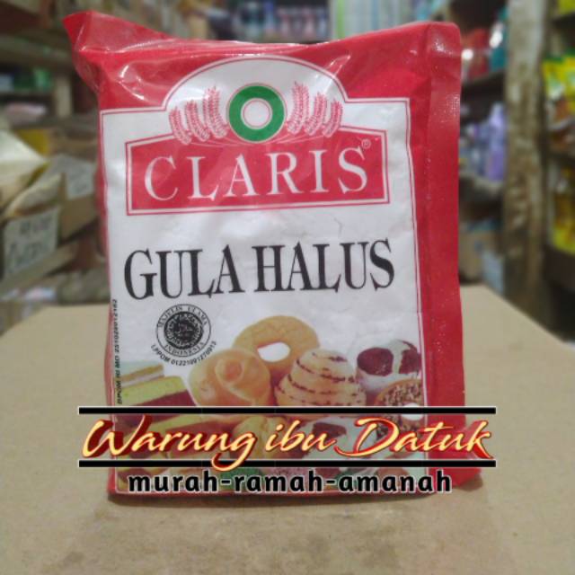 

Tepung Gula | Gula Halus | Icing Sugar Merk CLARIS Merah 250gr