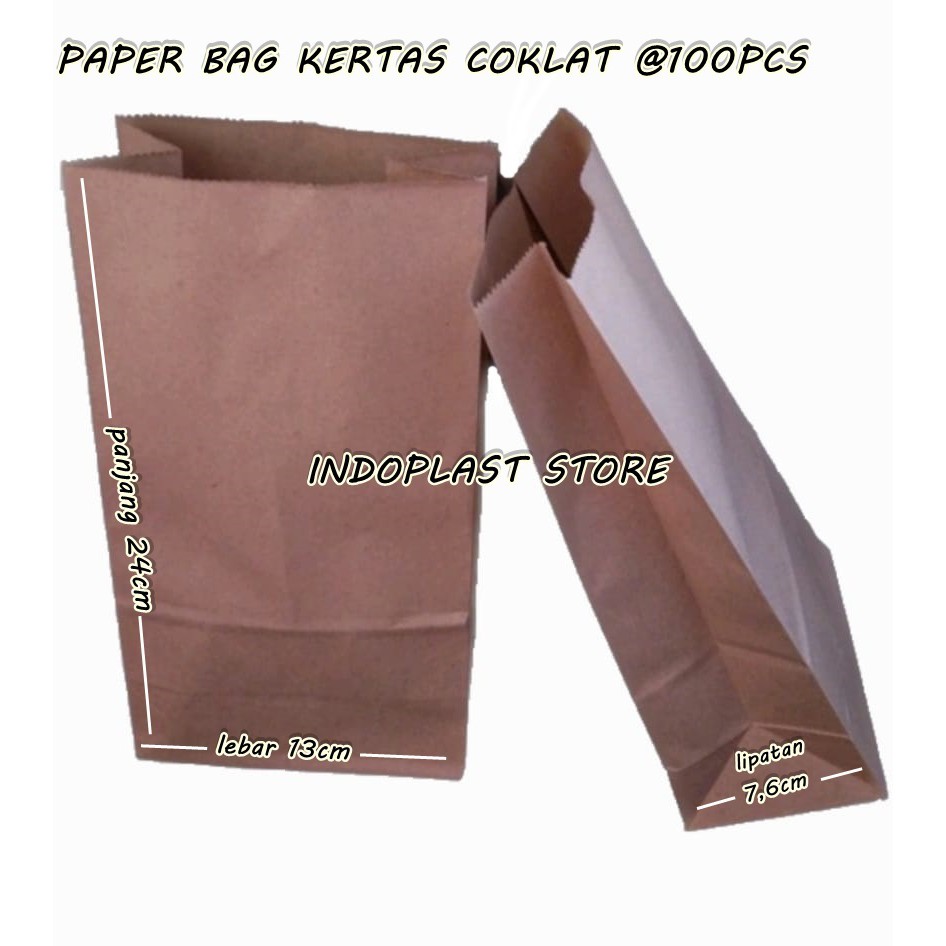 

Kantong Kertas Coklat / Paper Bag Coklat / Kantong kertas Roti kemasan makanan food grade