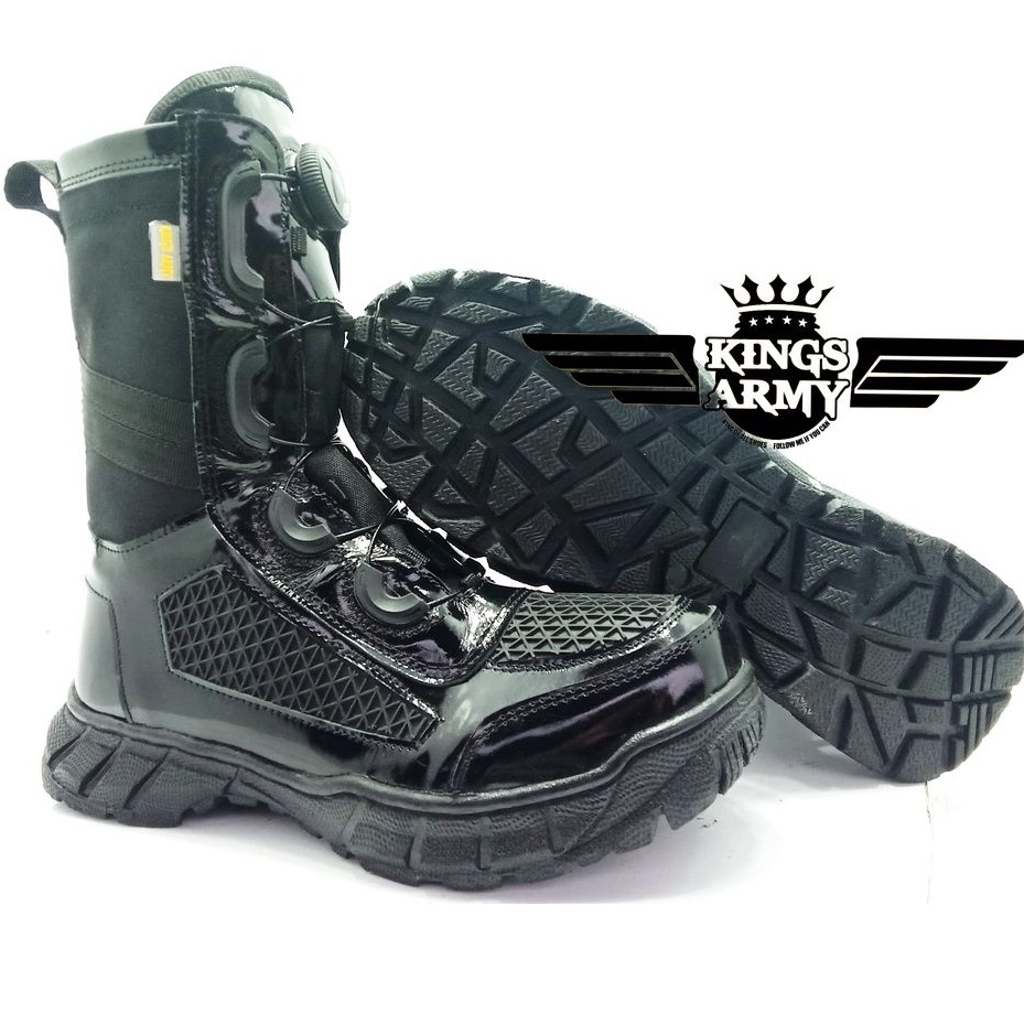 Sepatu PDL PUTAR  Kulit KILAP Asli Sapi Merk Kings Army Type KA-023K