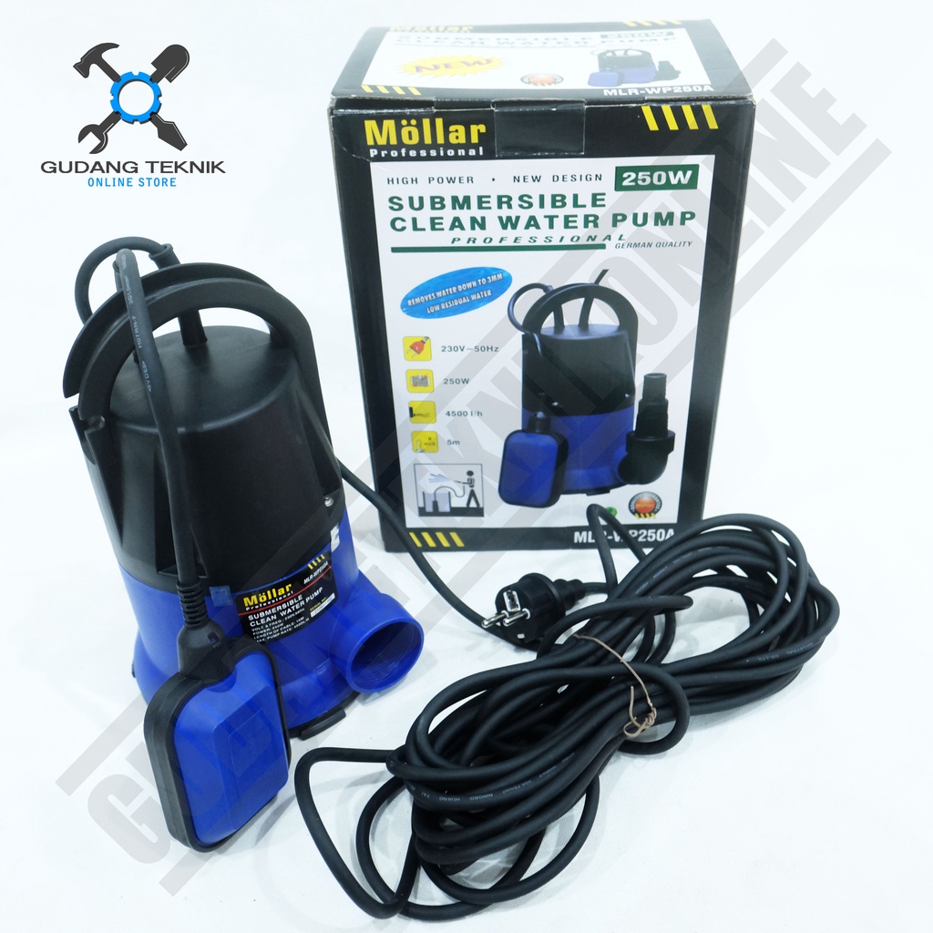 Pompa Air Celup Otomatis MOLLAR WP250A / Pompa Celub Air Bersih WP 250A - Submersible Clean Water Pump