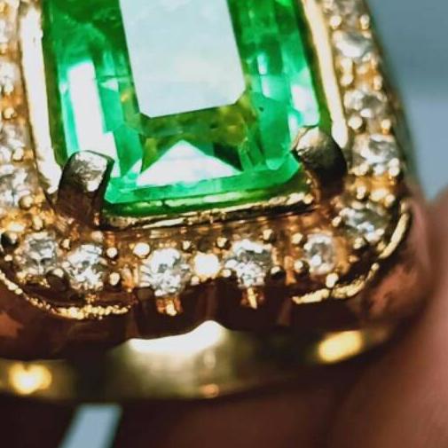 Cincin pria kasual zamrud colombia colors hq asli chatam