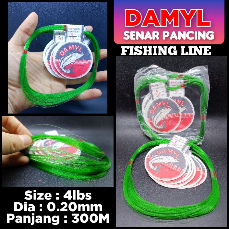 SENAR DAMYL 4LB 0.20MM 300 METER SENAR PANCING DAMYL HIJAU SENAR PANCING HIJAU SENAR MURAH SENAR BAG
