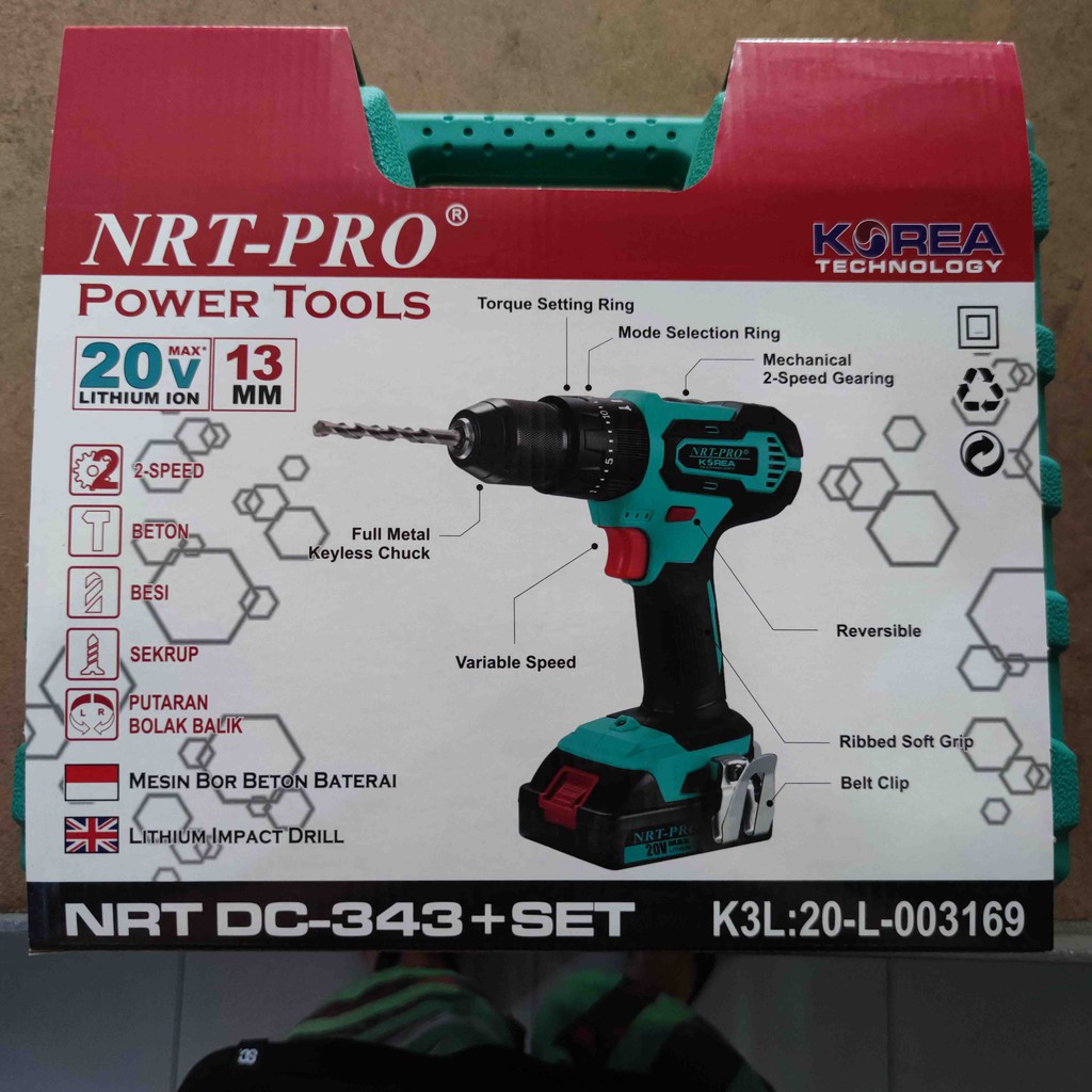 Bor Cordless NRT DC-343 Set 20V / Cordless Drill