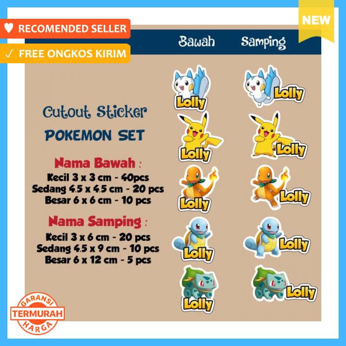 

Label Nama Tahan Air/Sticker Label Waterproof Cutout Pokemon - Pengikat & Perekat - Stiker