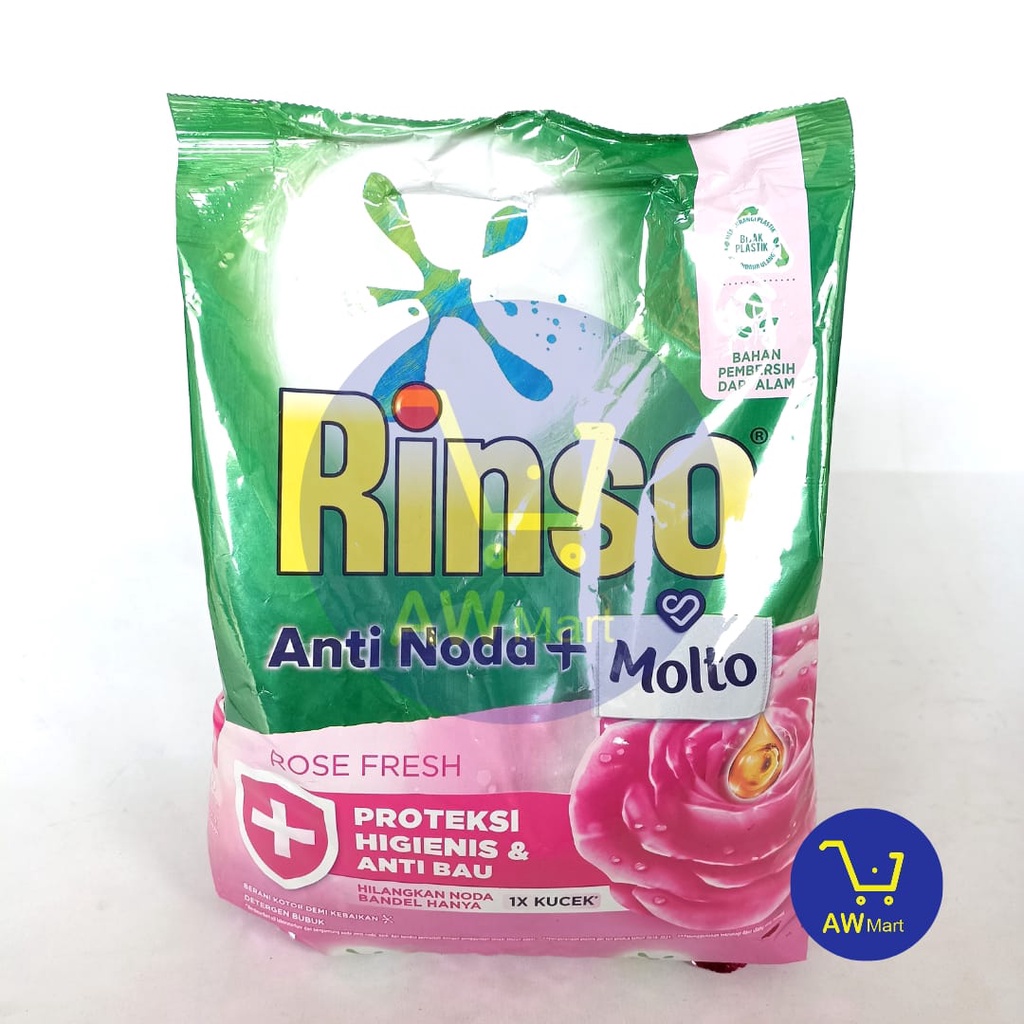 RINSO BUBUK ANTI NODA + MOLTO X 770 GRAM - ROSE FRESH