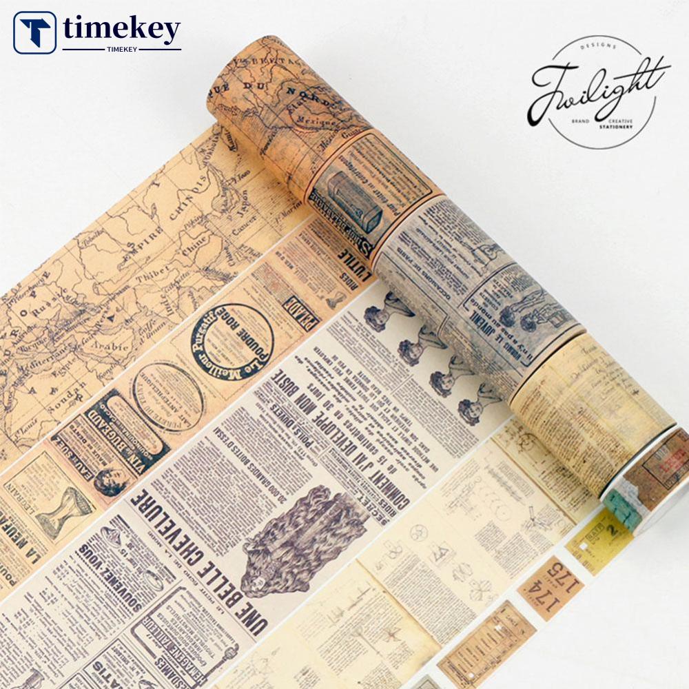 Timekey Stiker Washi Tape Retro Vintage Gothic Untuk Dekorasi Scrapbookingjurnal Ukuran A6K6