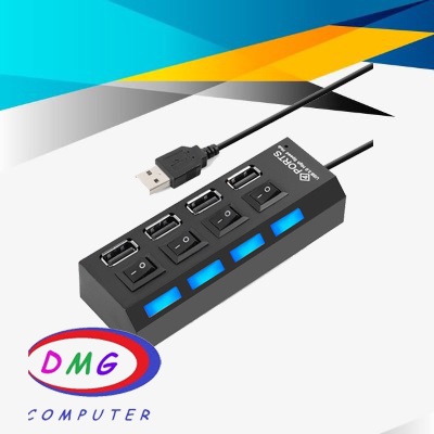 USB Hub 4 Port Output On Off Saklar Lampu USB 2.0 New