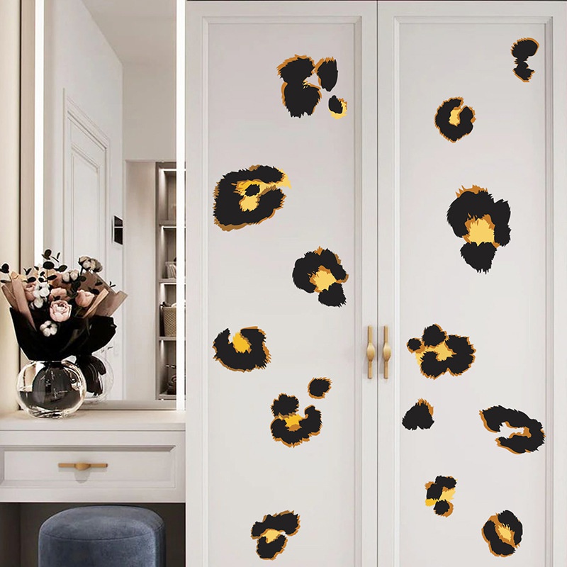 Stiker Dinding Motif Kartun Hewan Leopard Dengan Perekat Untuk Dekorasi Kamar Anak