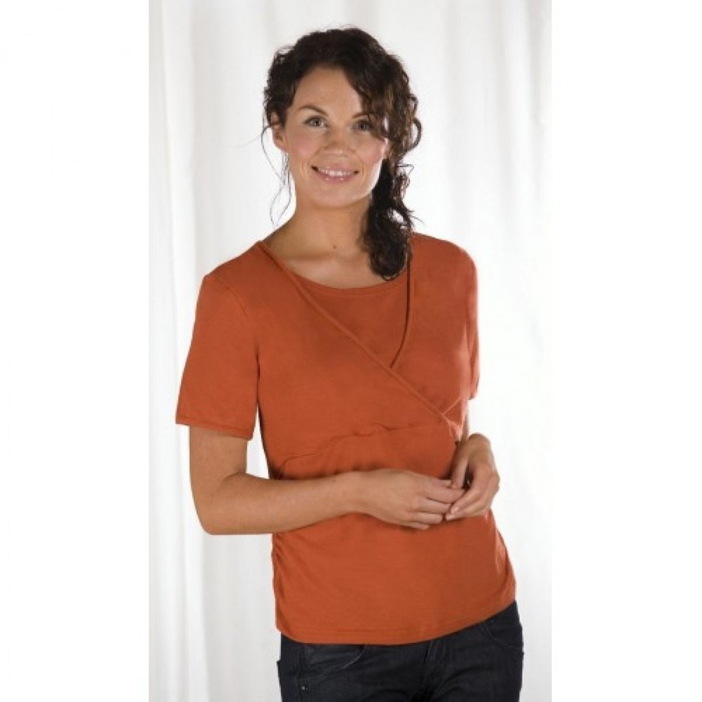 Carriwell Kaj Nursing Shirt Short Sleeve Orange L XL XXL