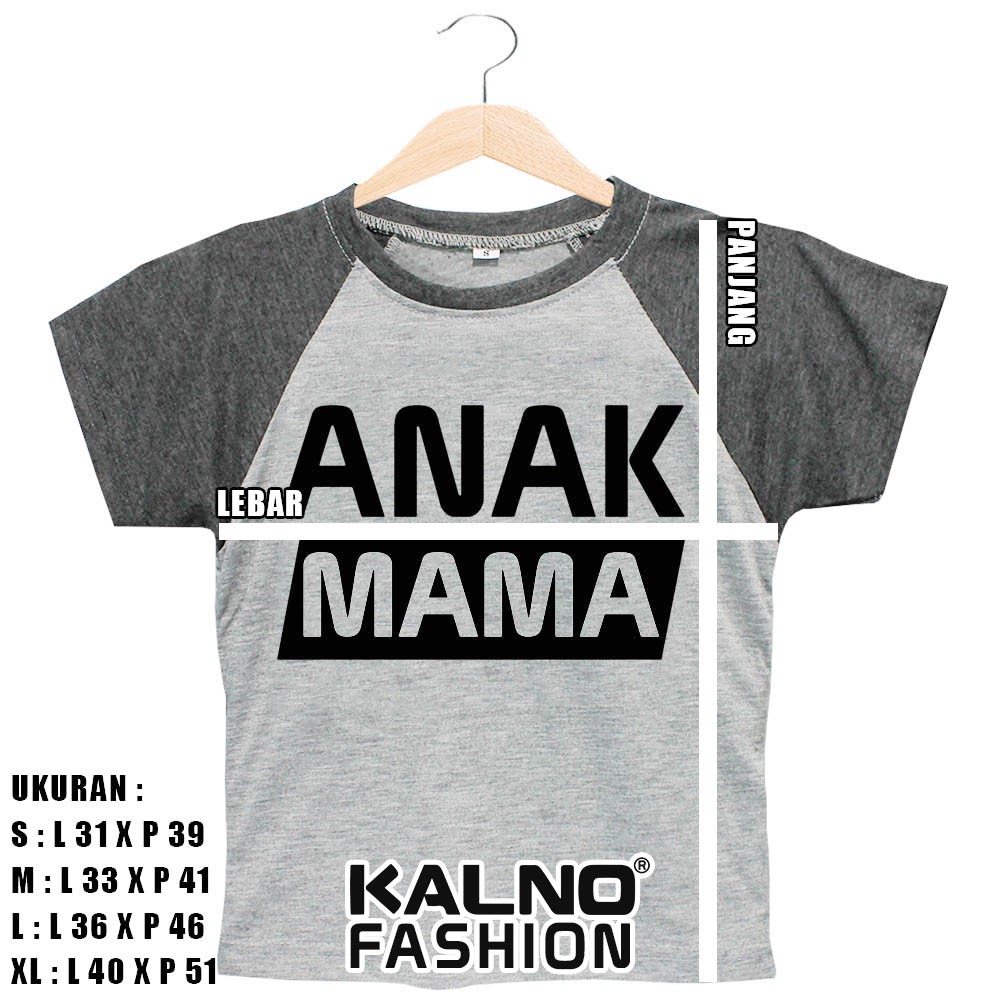 Baju / kaos kombinasi Print Anak MAMA HITAM K31 Umur 1-7 Tahun