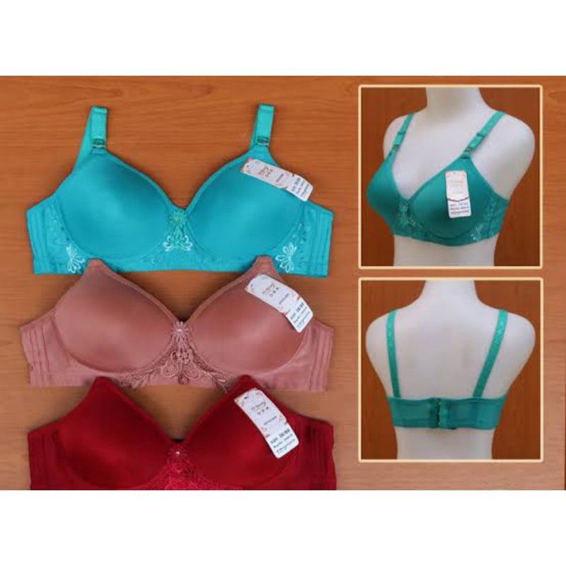 BRA FF HUANG DEWASA KAIT 3 Termurah / BH BUSA FF HUANG TANPA KAWAT CUP BESAR