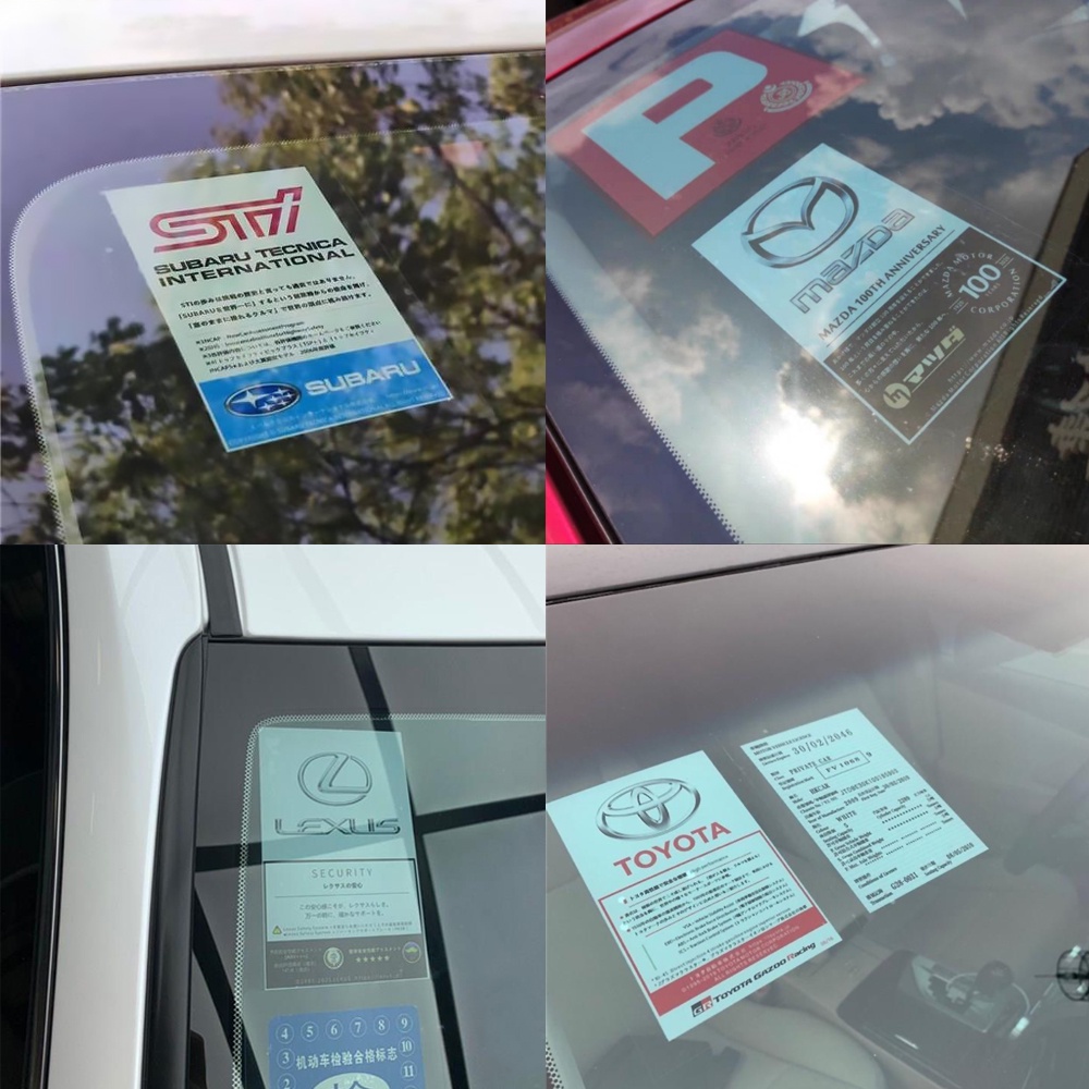 JDM Mobil Kaca Depan Stiker Elektrostatik Gaya Jepang Dimodifikasi Stiker