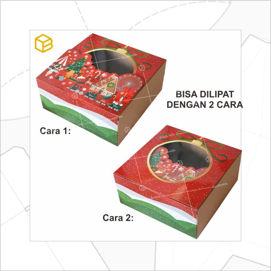 

Hot Selbgs-938 Box Kue Packaging Natal Christmas Hampers Kotak Dus Bolu| CB2210 NATAL