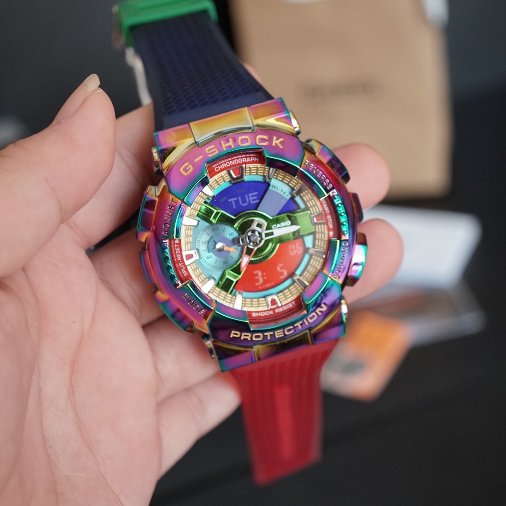 Jam Tangan Pria Casio Gshock GM110 Fullset Dual Time - GM110 MULTICOLOR