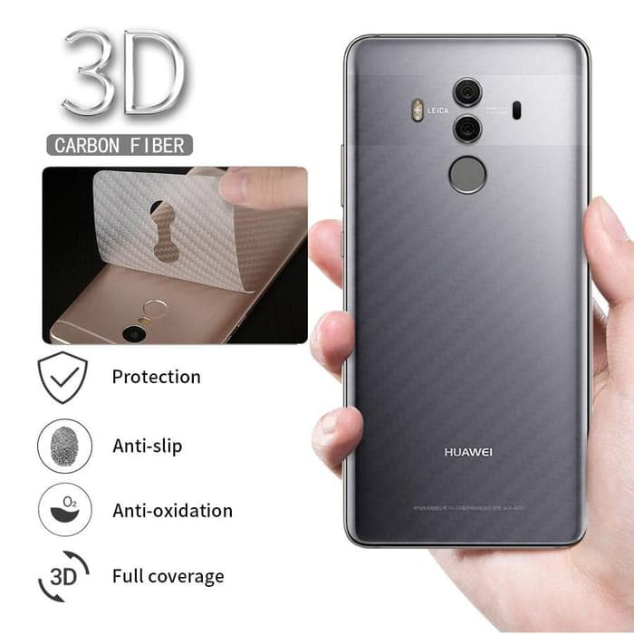 Garskin Protector Carbon transparant Huawei Matte 10 anti gores back