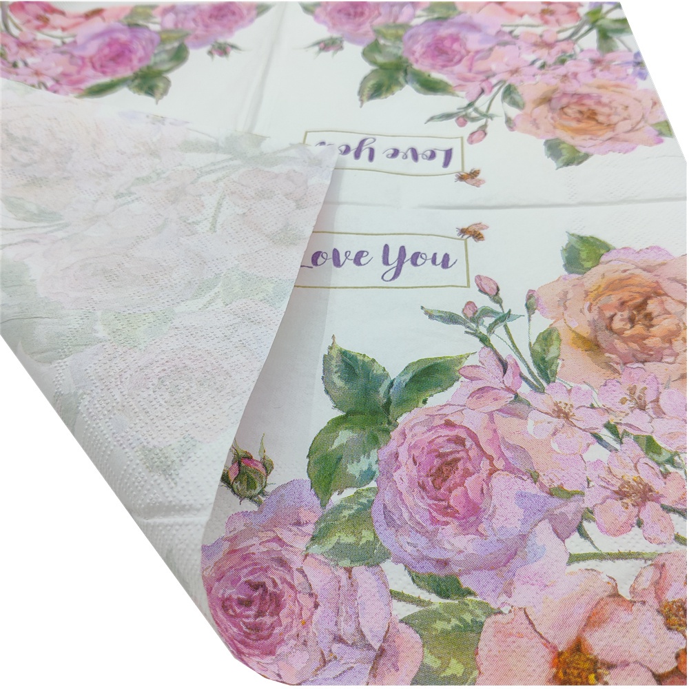 20pcs Serbet Kertas Decoupage Bunga Kupu-Kupu Tisu Kertas Serviette Bunga Untuk Dekorasi Pesta Xmas Pernikahan