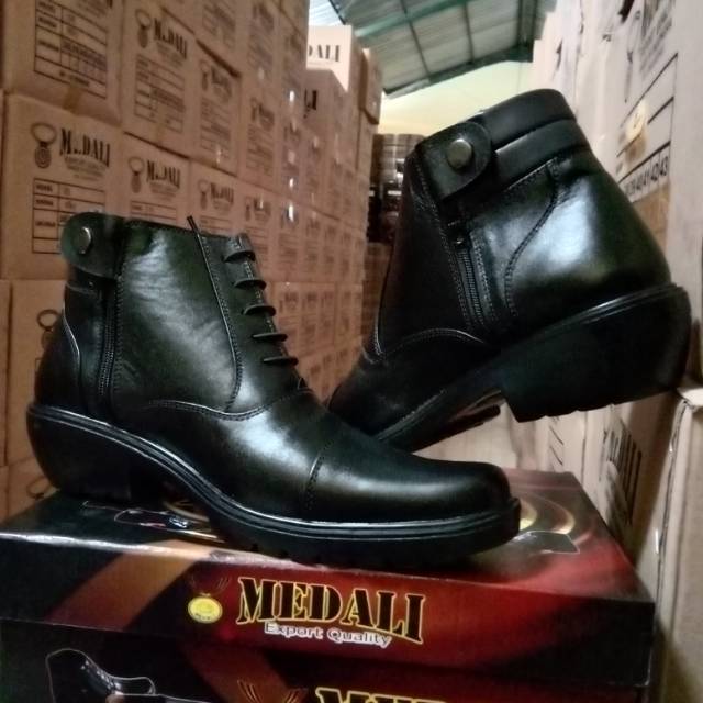 SEPATU KULIT ASLI SEPATU PRIA MADALI PDH BOOTS POLRI/TNI/SECURITY/SATPAM/KERJA/DINAS/KANTOR/PNS/ASN