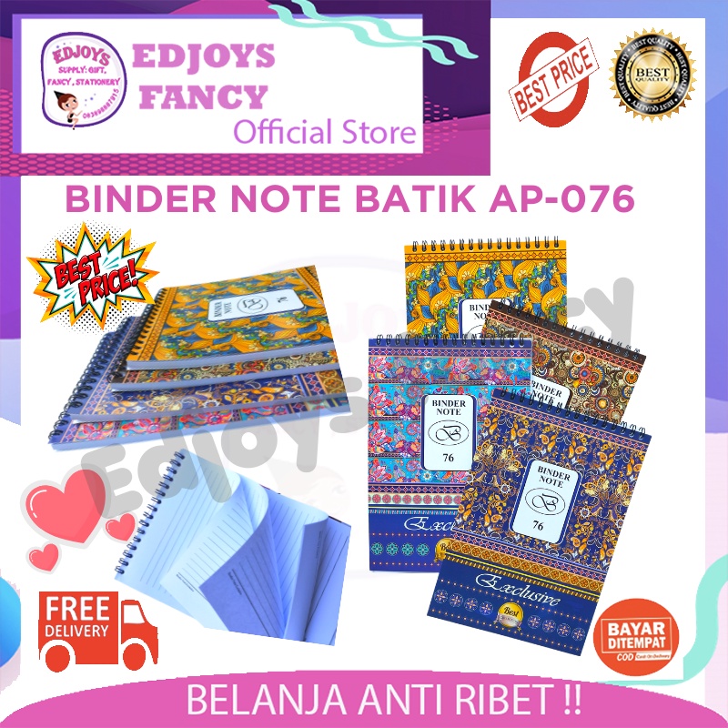 

Edjoys Buku catatan memo Buku binder notebook buku tulis catatan aesthetic karakter Paris Batik A5 Buku tulis ring tegak besar 76