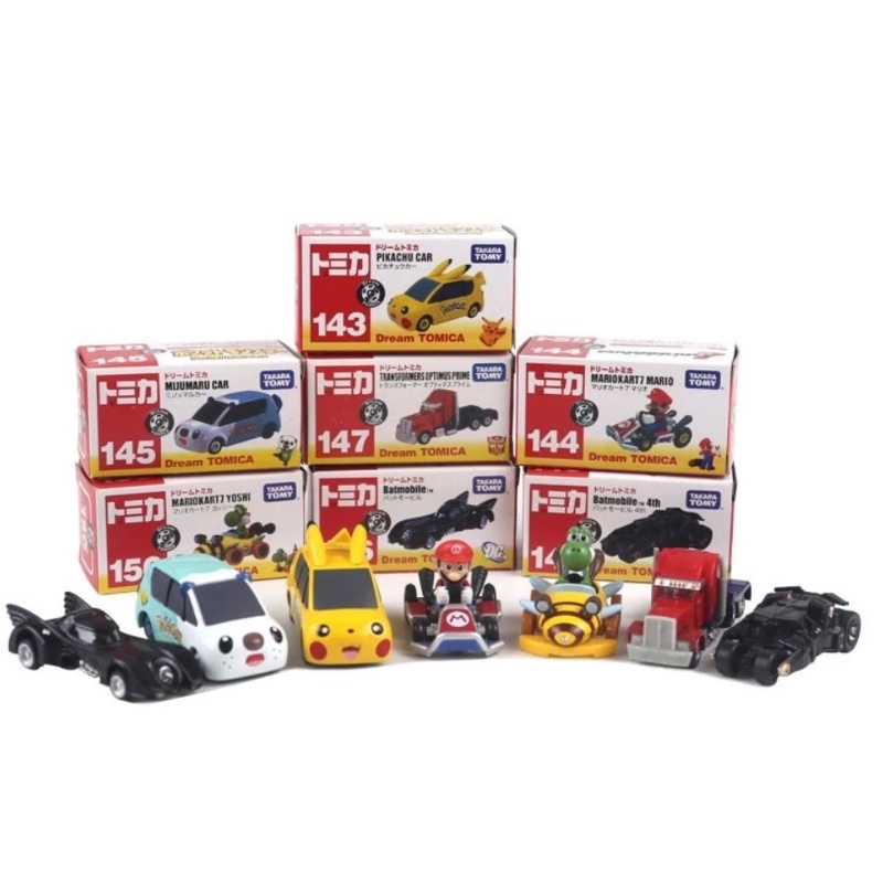 Takara Tomy Alloy Car Model Pokemon Pikachu Batmobile Mario Mini Car Boy Toy Car Model