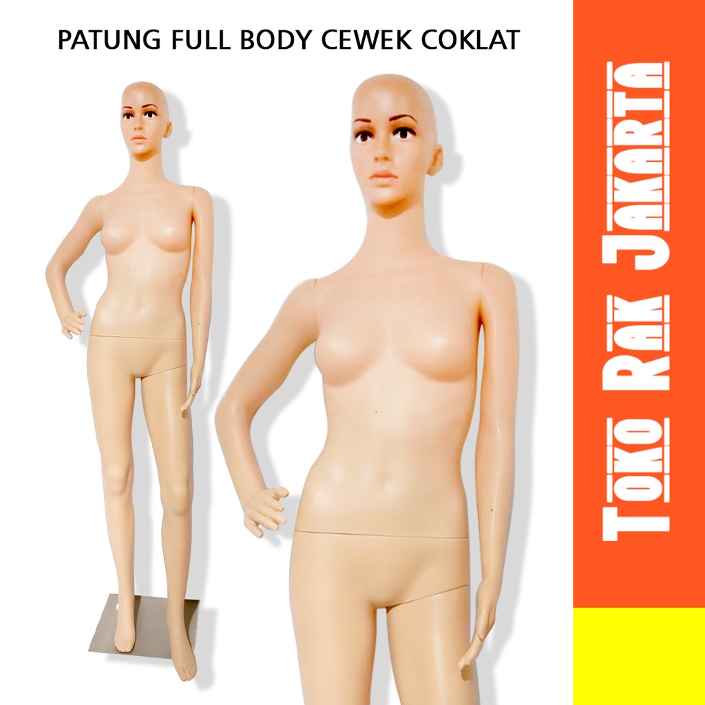 Patung Manekin Seluruh Badan Full Body Perempuan Cewek Wanita Warna Kulit Coklat Untuk Display Pajan