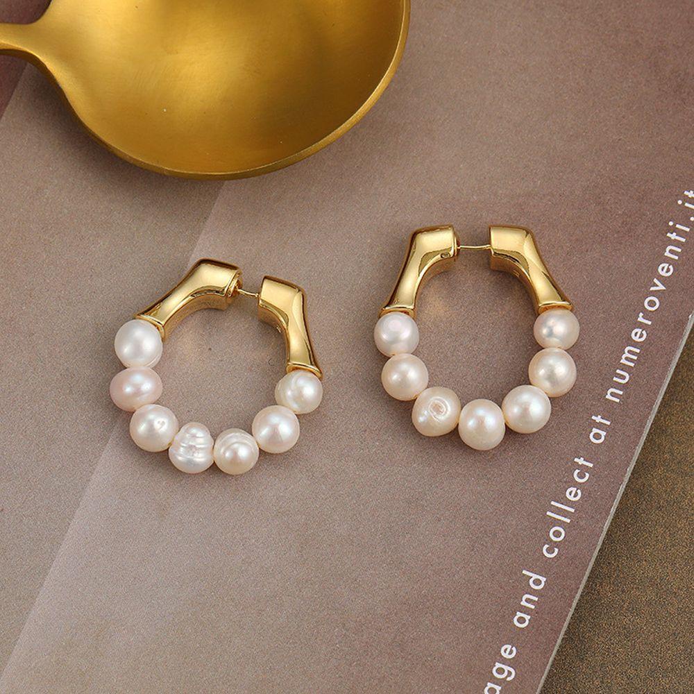 Mxbeauty Menjuntai Anting Menawan Retro Mutiara Musim Panas Aksesori Alloy Lady Wanita Ear Buckle