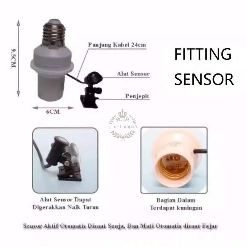 Fitting Lampu Sensor Cahaya Otomatis Untuk Segala Lampu