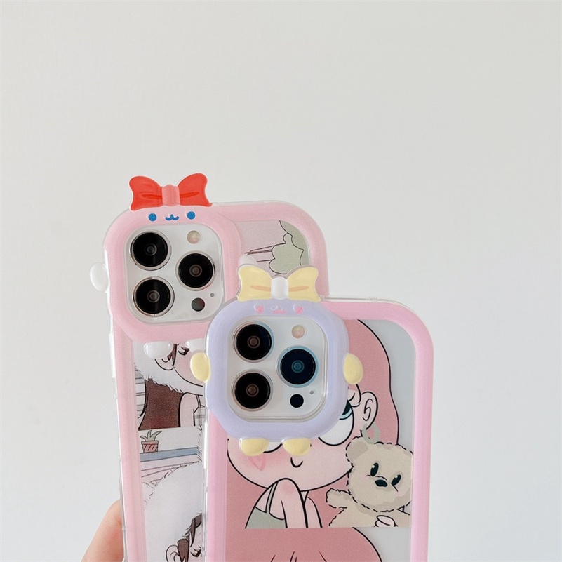 Soft Case Pelindung Bahan Silikon TPU Lensa 3D Shockproof Untuk iPhone 14 13 12 11 Pro Max X Xr Xs Max 7 8 6 6s Plus SE 2020