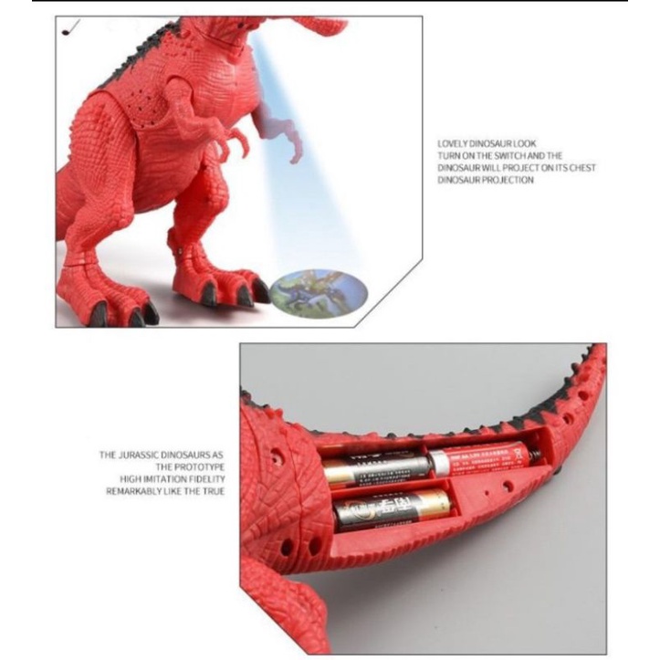 Mainan dinosaurus dengan lampu projector dan bertelur